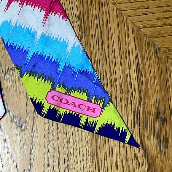 HTF COACH IKAT SIGNATURE SILK SCARF - Picture 3 of 7